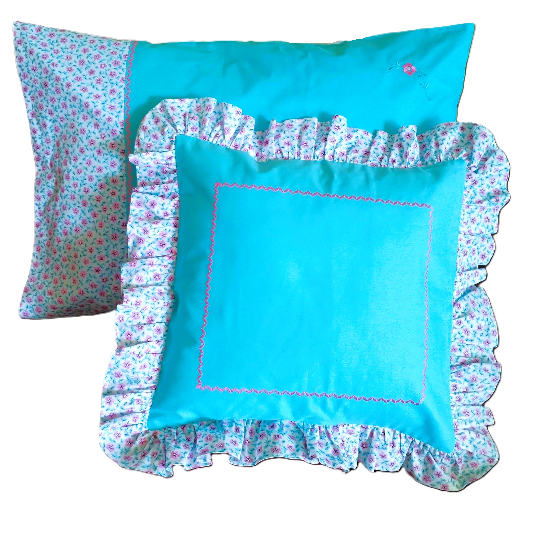 Set lenjerie pentru pat dublu, brodata, model Ilinca, 6 piese, bumbac 100%, cearsaf saltea 220/260 cm - imagine 12