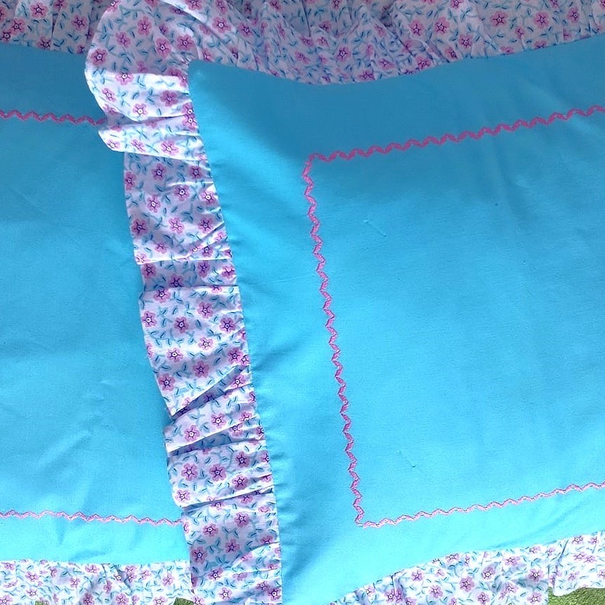 Set lenjerie pentru pat dublu, brodata, model Ilinca, 6 piese, bumbac 100%, cearsaf saltea 220/260 cm - imagine 6