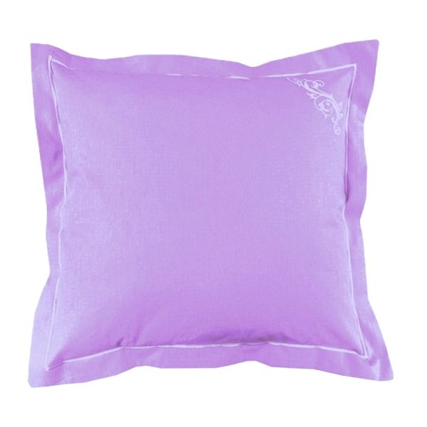 Set 2 x Fata de perna brodata, 60 cm x 70 cm, Casa Bucuriei, model Fantasy, roz glycin, Bumbac 100%