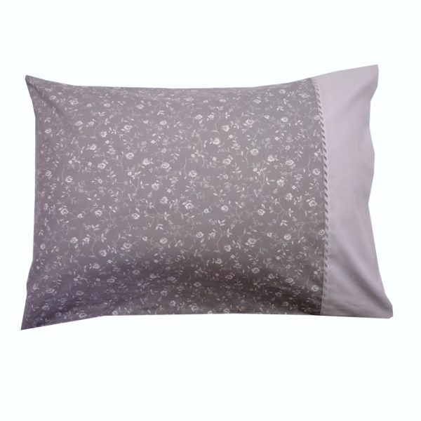 Set 2 x Fata de perna 55 cm x 90 cm, Casa Bucuriei, model Ilinca, gri deschis, Bumbac 100%