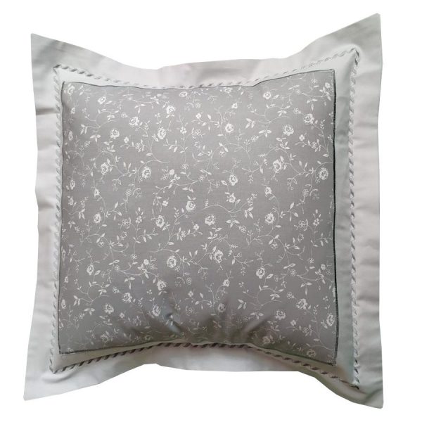 Set 2 x Fata de perna 45 cm x 45 cm, Casa Bucuriei, model Decor, gri, Bumbac 100%