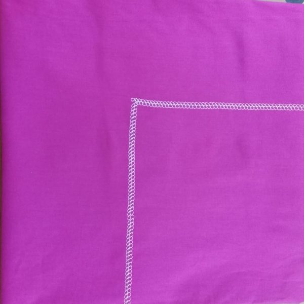 Set lenjerie pat 240 x 270 cm, Casa Bucuriei, model Clasic iris, 3 piese, fucsia, bumbac natural 100%, broderie