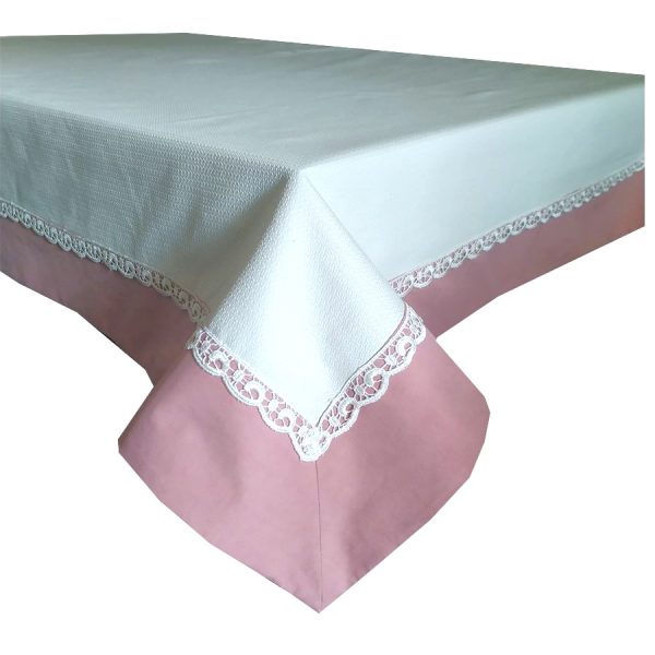 Fata de masa 110 x 150 cm, Casa Bucuriei, model Antique, crem, bumbac