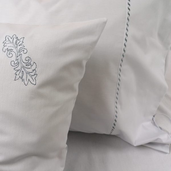 Set 2 Fete perna 50 x 60 cm, Casa Bucuriei, model Simple Lines, gri, bumbac ranforce 100%, doua fete