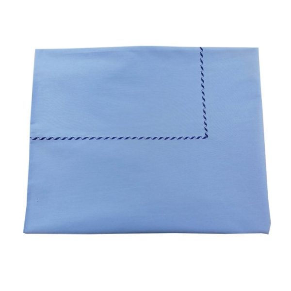 Cearsaf cu elastic, pentru pat de 200 x 220 x 38 cm, Casa Bucuriei, model Elegance, albastru/bleumarin, bumbac 100%, dimensiune 280 x 300 cm