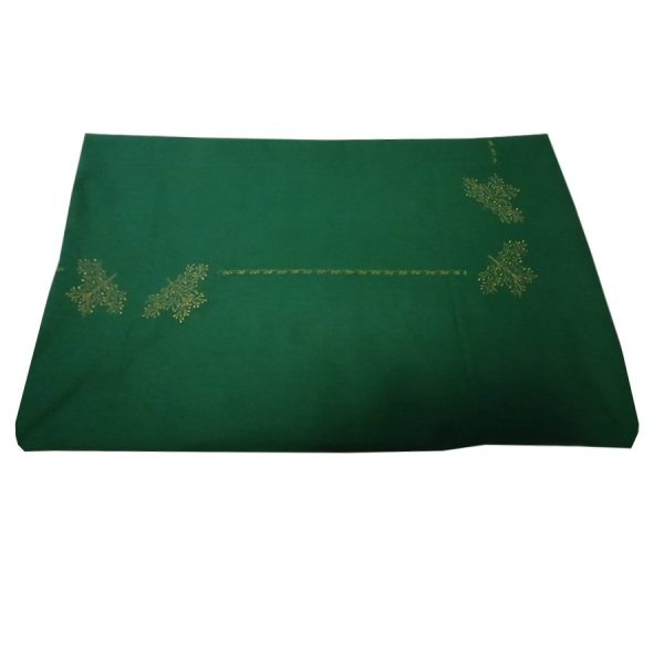 Husa pilota brodata 160 x 220 cm, Casa Bucuriei, model Joy, verde/auriu, bumbac ranforce 100%