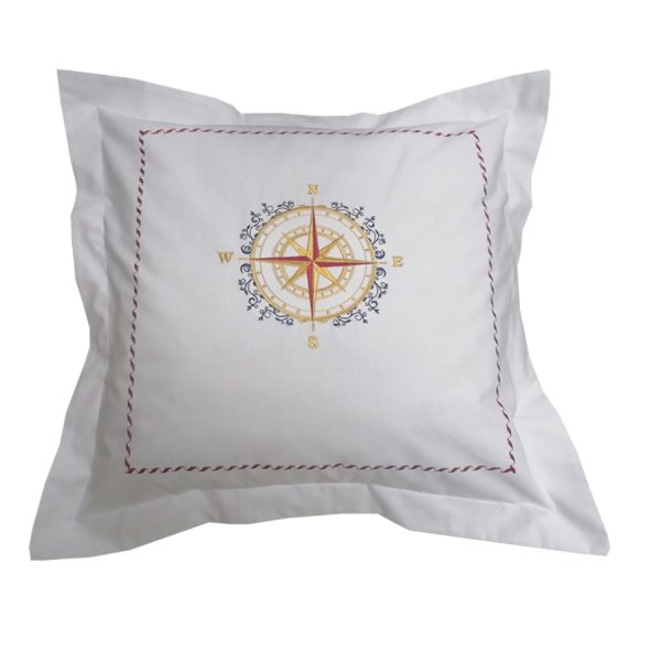 Set 2 Fete perna brodate 50 x 60 cm, Casa Bucuriei, model Navy, alb, bumbac 100%