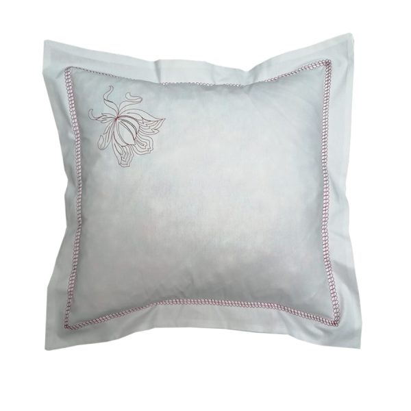 Set fete de perna decorativa Casa Bucuriei, 40 x 60 cm, 2 piese, alb/bordo, bumbac ranforce 100%