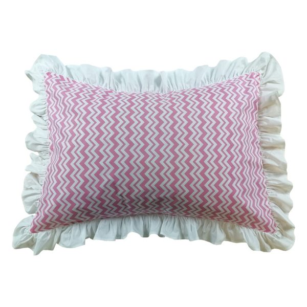 Set 2 Fete perna 60 x 60 cm, Casa Bucuriei, model Lucy, roz/alb, bumbac ranforce satinat 100%