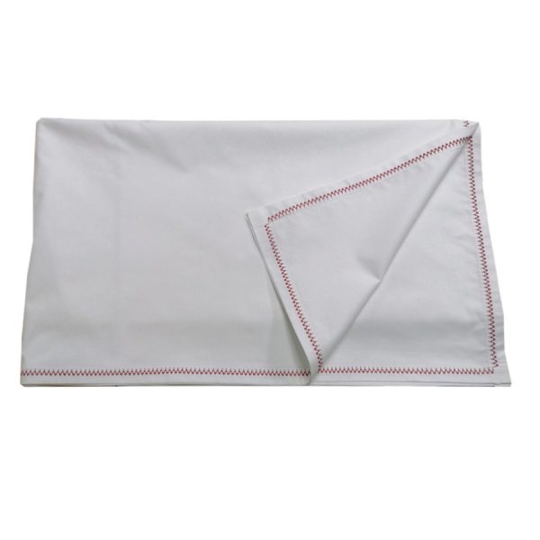 Cearsaf pat single, 180 x 250 cm, Casa Bucuriei, model Decor, crem jasmine/maro roscat, bumbac 100%, bordura brodata