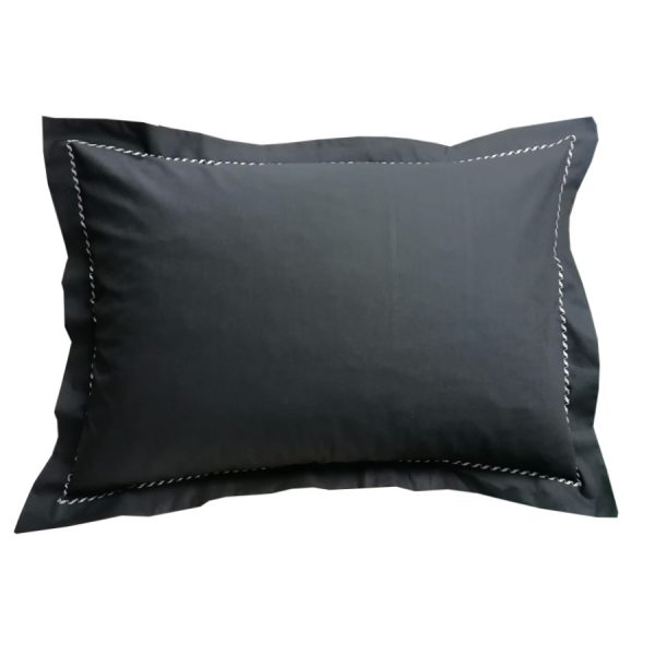 Set 2 Fete de perna, Casa Bucuriei, model Elegance, negru, 40 cm x 60 cm, bordura brodata