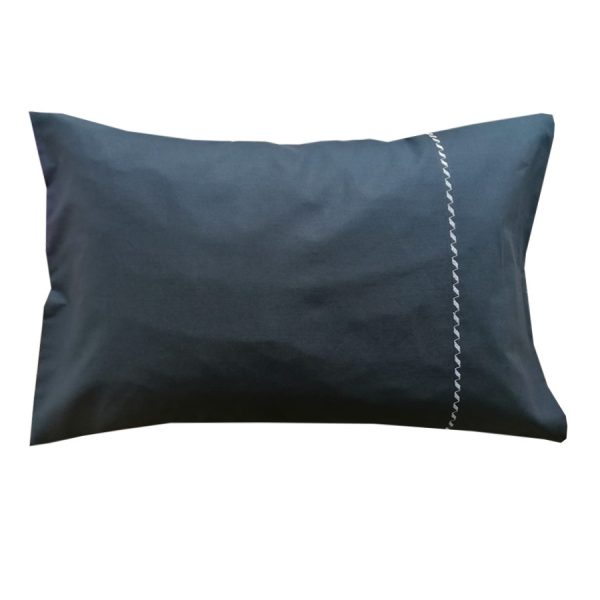 Set 2 x Fata de perna 50 cm x 60 cm, Casa Bucuriei, model Simple Lines, negru, Bumbac 100%, doua fete