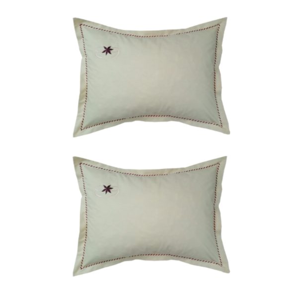 Set 2 huse perna, Casa Bucuriei, model Dulcis, crem, bumbac natural 100%, 50 x 70 cm