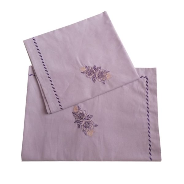 Set 2 Fete perna 40 x 60 cm, Casa Bucuriei, model Elegance, lila/mov, bumbac ranforce 100%, brodate