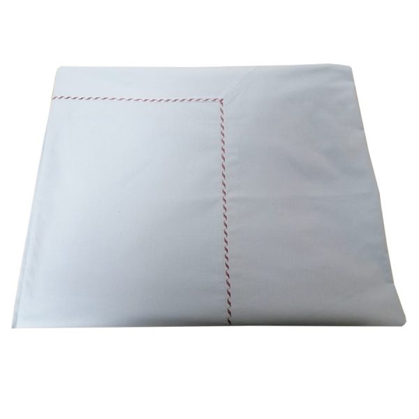 Cearsaf cu elastic pentru saltea 180 cm x 200 cm, Casa Bucuriei, model Elegance, albastru deschis pal/cappuccino, bumbac ranforce 100%