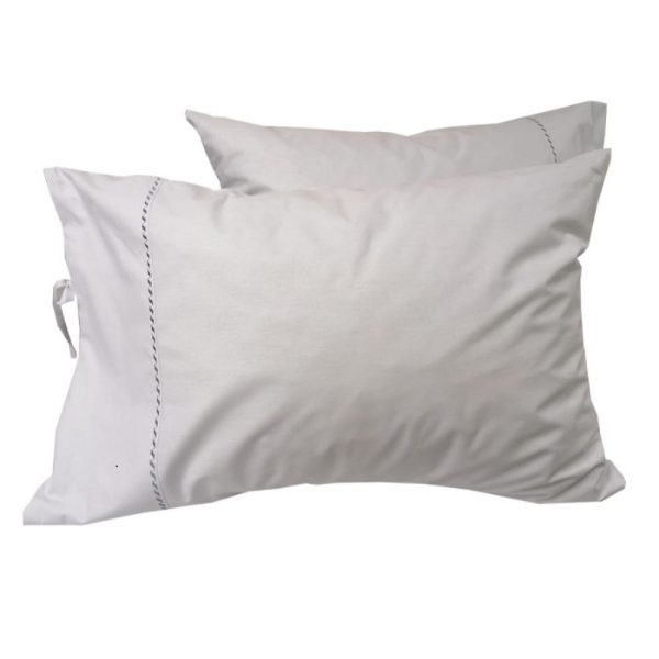 Set 2 Fete perna 50 x 80 cm, Casa Bucuriei, model Simple Lines, gri, bumbac ranforce 100%, doua fete