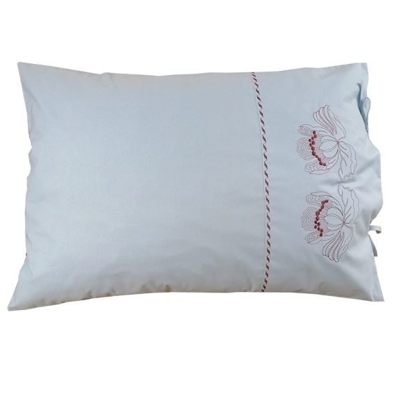 Set 2 Fete perna 50 x 70 cm, Casa Bucuriei, model Iris, albastru deschis pal/cappucino, bumbac ranforce 100%, doua fete