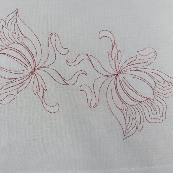 Set 2 Fete perna 50 x 60 cm, Casa Bucuriei, model Iris, gri/maro, bumbac ranforce 100%, brodate