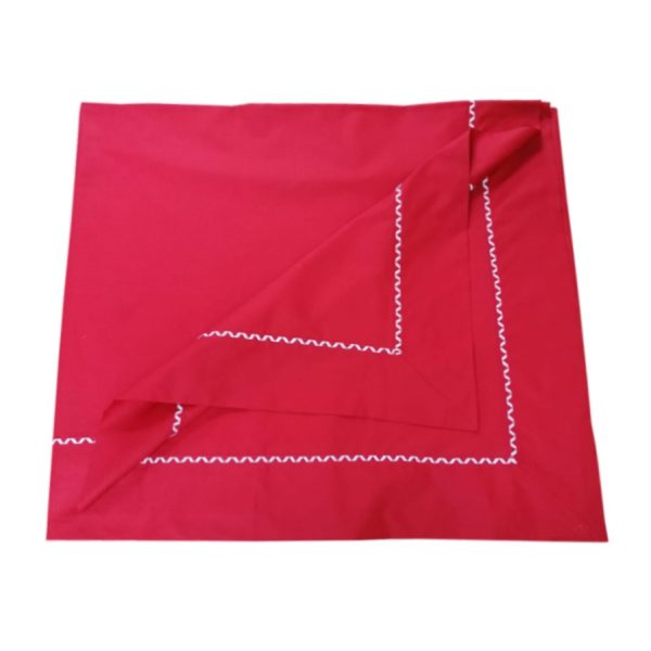 Cearsaf pat Ilinca, broderie, rosu/ivoar, bumbac ranforce 100% , 1 cearsaf pat 180x240 cm