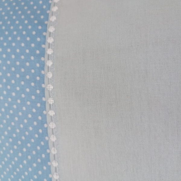 Set 2 x Fata de perna Casa Bucuriei, model Lucy, broderie, bleu/alb, bumbac 100%, 50/70cm