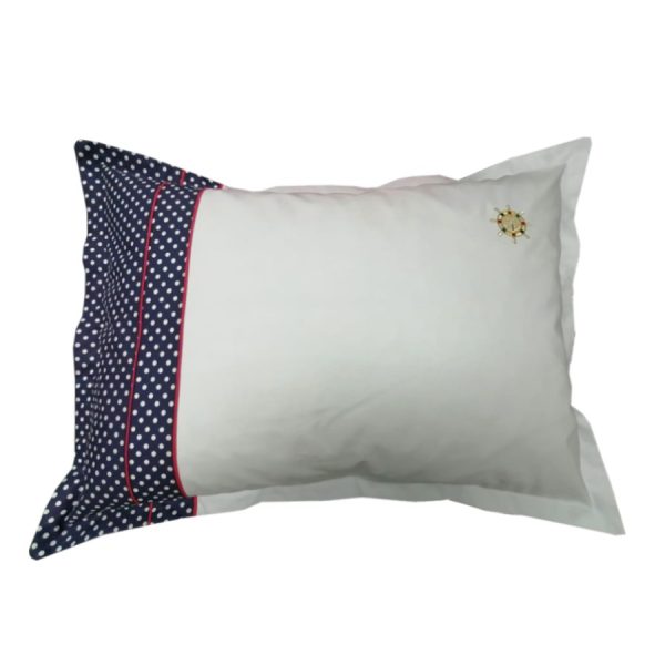 Set 2 Fete perna brodate 70 x 80 cm, Casa Bucuriei, model Navy, bleumarin/alb, bumbac 100%