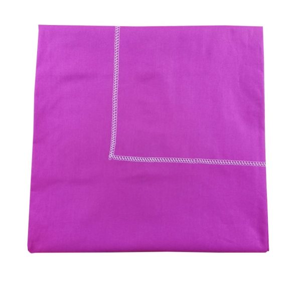 Cearsaf cu elastic pentru saltea 160 x 200 cm, Casa Bucuriei, model Clasic Iris, fucsia, bumbac natural 100%, chenar decorativ