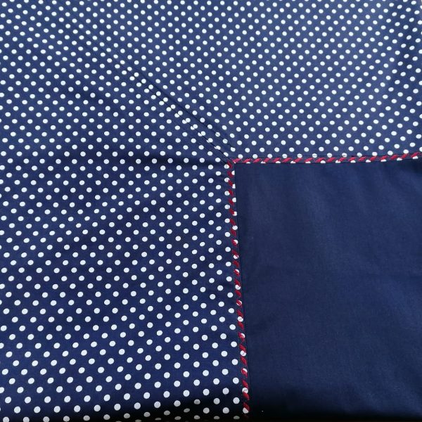 Cearsaf cu elastic pentru saltea 160 cm x 200 cm, Casa Bucuriei, model Navy, bleumarin, bumbac ranforce 100%