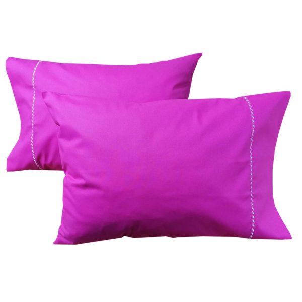 Set 2 x Fata de perna 50 cm x 60 cm, Casa Bucuriei, model Simple Lines, fucsia, Bumbac 100%, doua fete