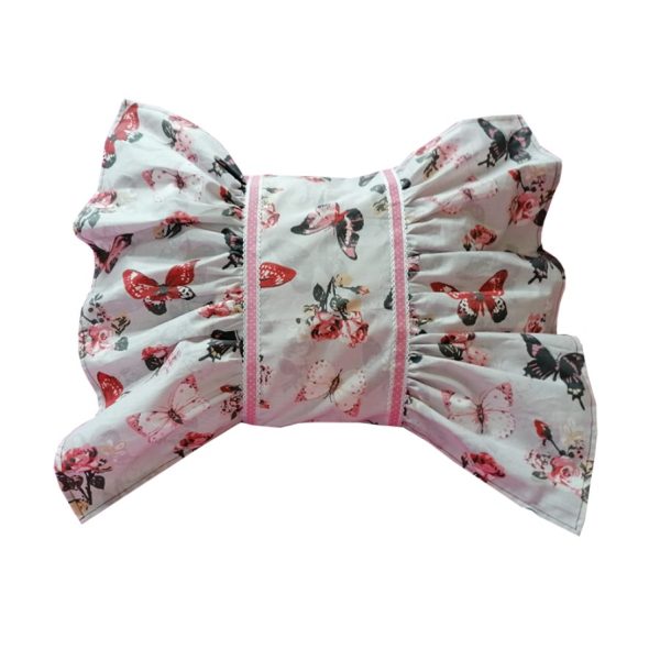 Husa perna Casa Bucuriei, model Eva, roz/multicolor, bumbac satinat 100%, 35/55cm