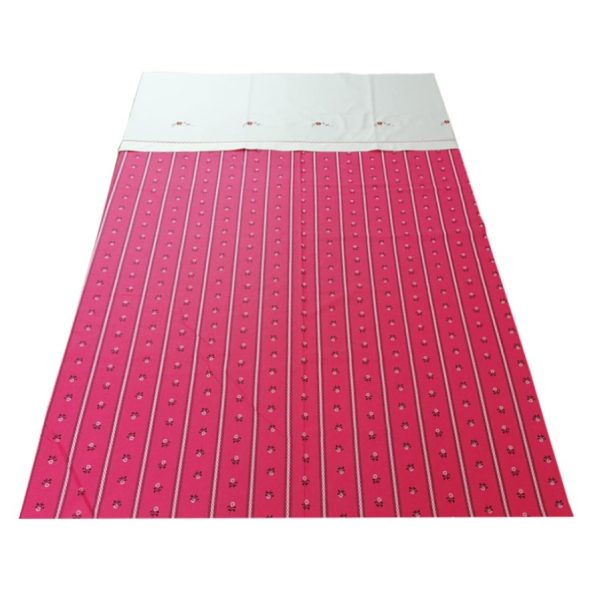 Cearsaf pilota Casa Bucuriei, model Design, broderie, multicolor, bumbac ranforce 100%, 140 x 220