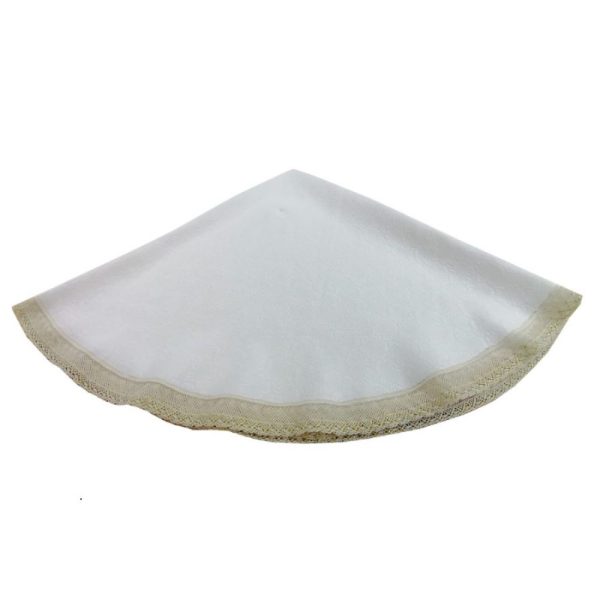 Fata de masa rotunda 160 cm diametru, Casa Bucuriei, model Romance, alb/crem, brocart