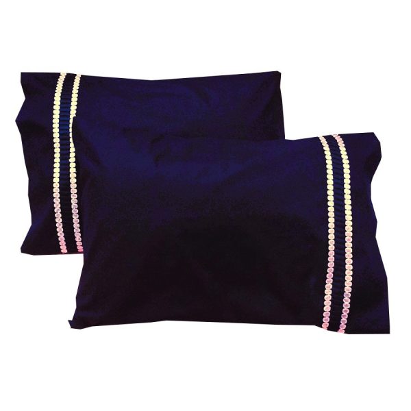 Set 2 x Fata de perna 70 cm x 80 cm, Casa Bucuriei, model Lux, bleumarin, Bumbac 100%, doua fete