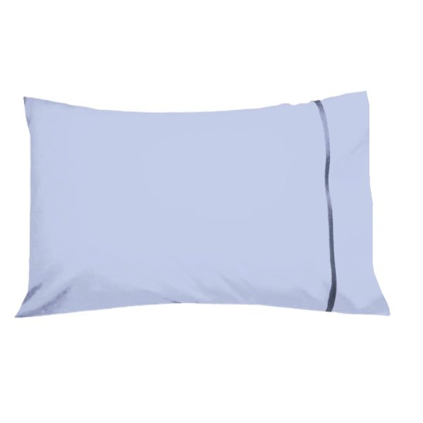 Set 2 x Fata de perna cu paspoal, 50 cm x 80 cm, Casa Bucuriei, gri pal, Bumbac 100%, doua fete