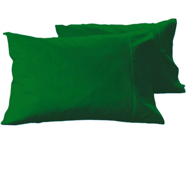 Set 2 x Fata de perna cu paspoal, 50 cm x 80 cm, Casa Bucuriei, verde smarald, Bumbac 100%, doua fete