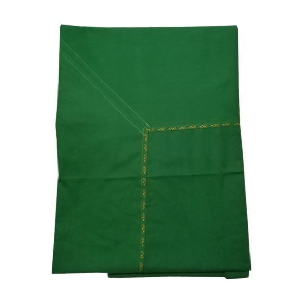 Cearsaf pat chenar brodat 260 x 280 cm, Casa Bucuriei, model Joy, verde/auriu, bumbac ranforce 100%