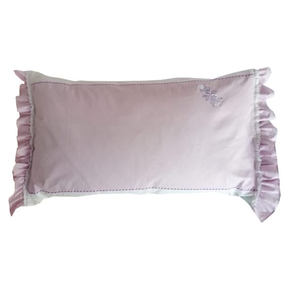Set 2 Fete perna 50 x 70 cm, Casa bucuriei, model Elegance, lila/alb, bumbac natural 100%, brodate