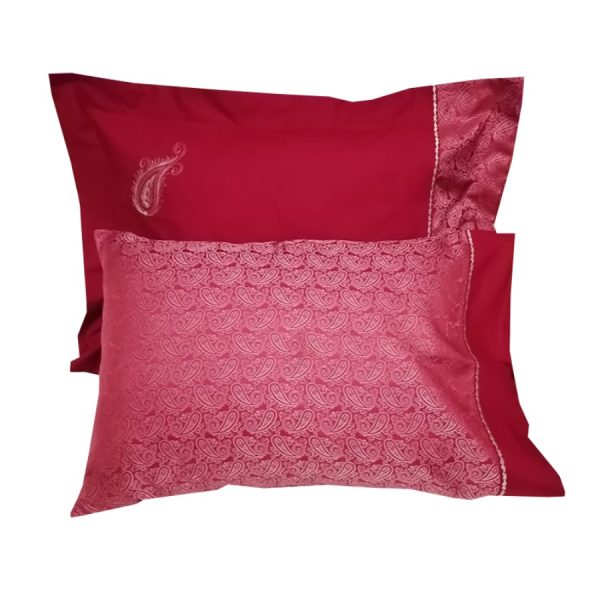 Set 4 fete de perna 50 cm x 70 cm, Casa Bucuriei, viva magenta, matase naturala si bumbac 100%