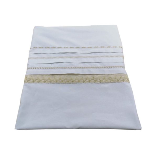 Husa pilota brodata 210 x 230 cm, Casa Bucuriei, model Clasic Design, alb, bumbac ranforce 100%