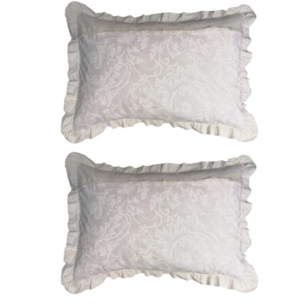 Set 2 Fete perna 60 x 60 cm, Casa Bucuriei, model Iuliana, ivory, bumbac 100%, doua fete