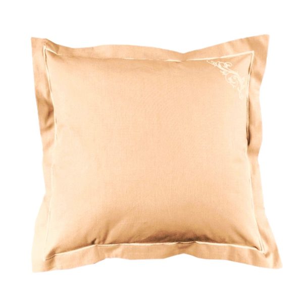 Set 2 x Fata de perna brodata, 80 cm x 80 cm, Casa Bucuriei, model Fantasy, bej, Bumbac 100%