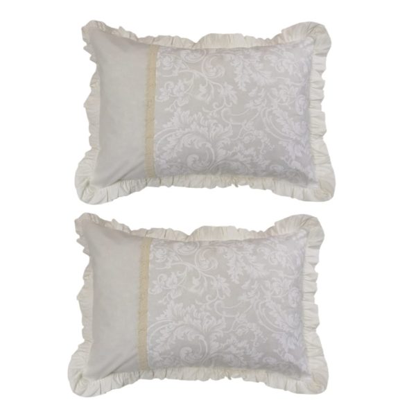 Set 2 Fete perna 30 x 50 cm, Casa Bucuriei, model Oana, cream, bumbac ranforce 100%, doua fete