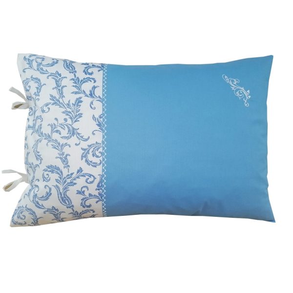 Husa perna, Casa Bucuriei, model Ilinca, albastru, bumbac natural 100%, 50 cm x 70 cm