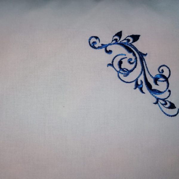 Fata perna, Casa Bucuriei, model Deco Style, alb/albastru, bumbac 100%, 45 x 80 cm