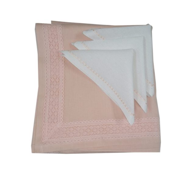 Set 4 servetele, Casa Bucuriei, alb, bumbac 100%, 36 x 36 cm