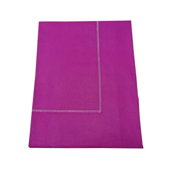 Cearsaf pat, cusatura decorativa, fucsia, bumbac 100%, 240/260
