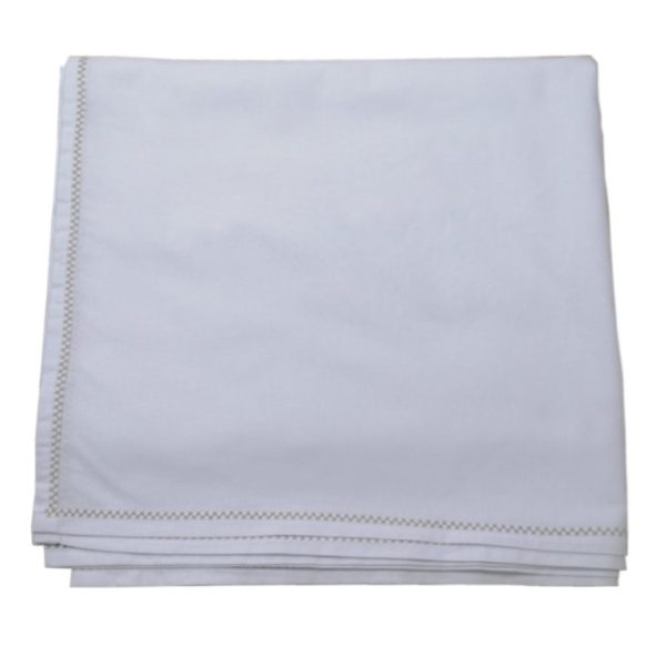 Cearsaf pat Baroc broderie, alb/crem, bumbac ranforce 100%, 280/260