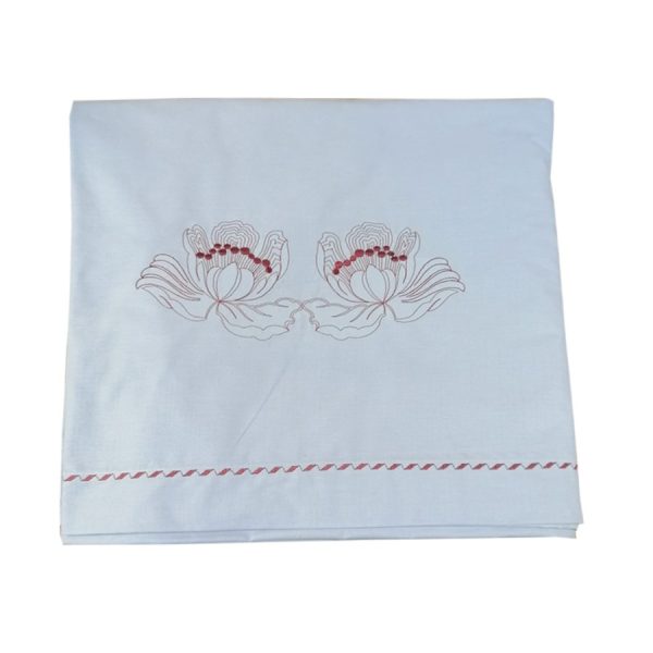 Husa pilota 200 x 220 cm, Casa Bucuriei, model Iris, gri/maro, bumbac ranforce 100%, broderie