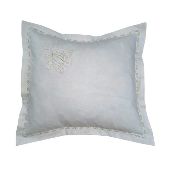 Set 2 Fete perna, Casa Bucuriei, model Clasic Iris, alb/auriu, bumbac 100%, 70 x 70 cm