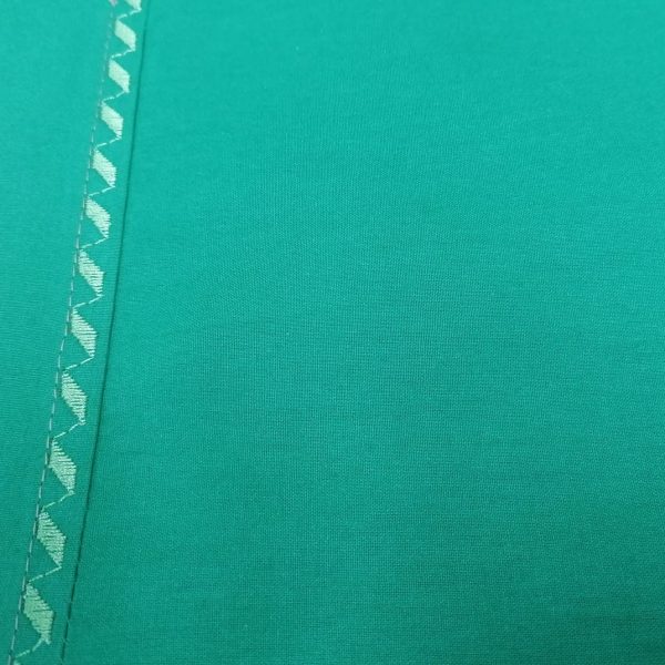 Set Husa pilota brodata 180 x 220 cm si 2 fete de perna, Casa Bucuriei, model Simple Lines, verde turcoaz, bumbac 100%