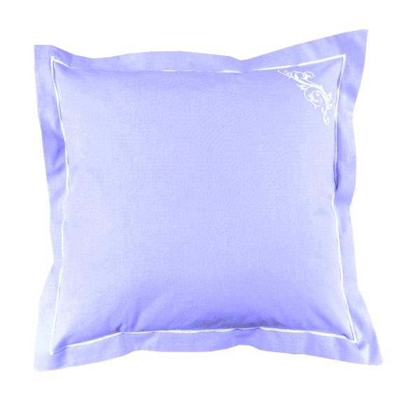 Set 2 x Fata de perna brodata, 60 cm x 60 cm, Casa Bucuriei, model Fantasy, lila, Bumbac 100%